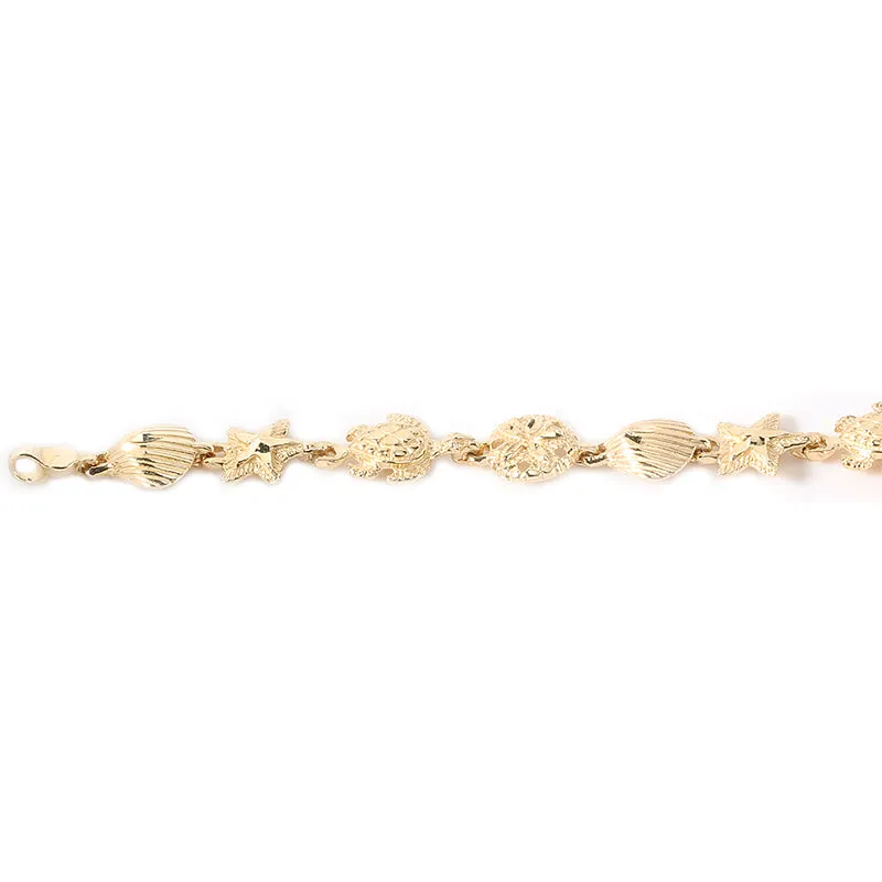 14K Yellow Gold Sea Life Bracelet