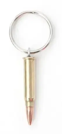 17 Caliber Brass Bullet Keychain