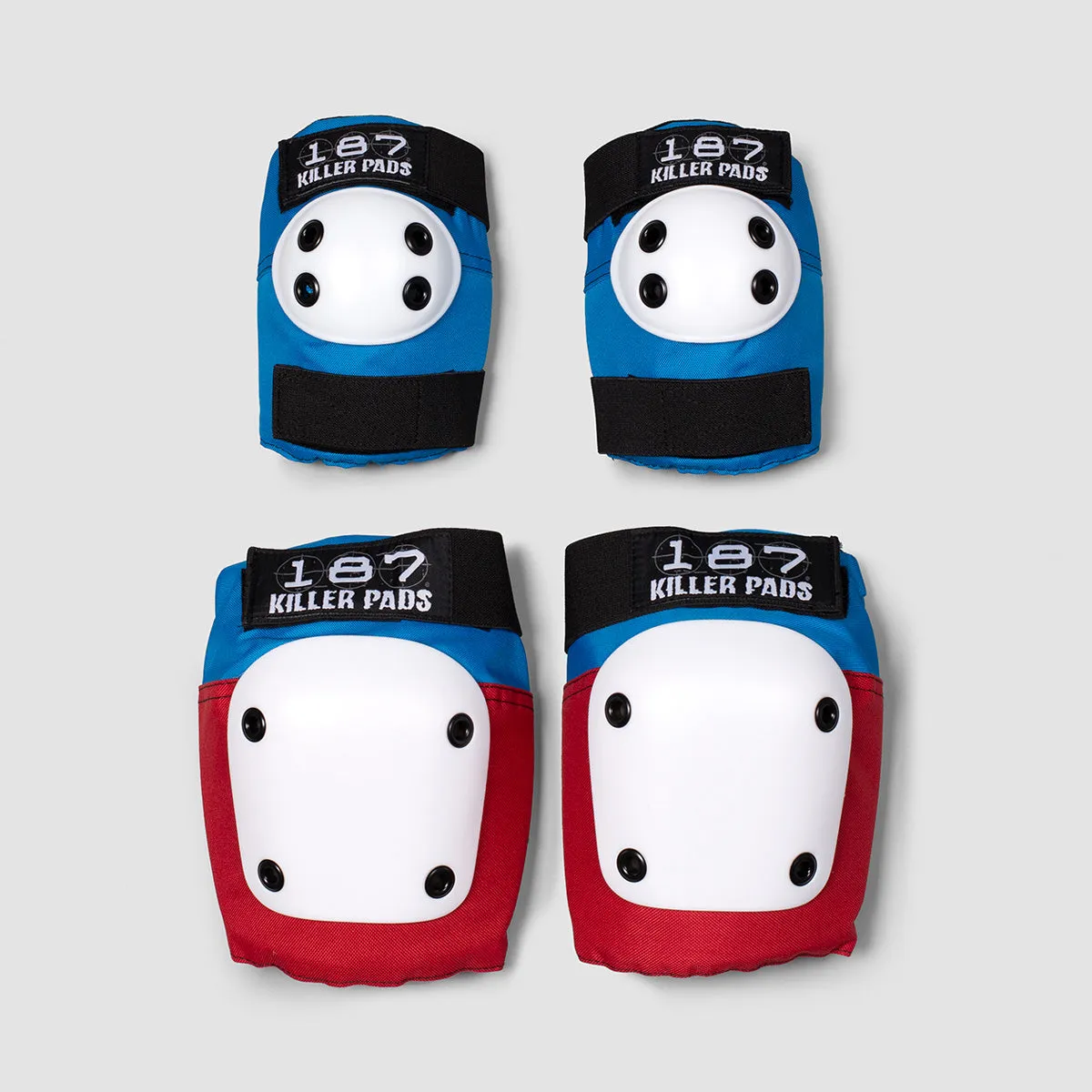 187 Killer Combo Pack Knee & Elbow Pads Red/White/Blue