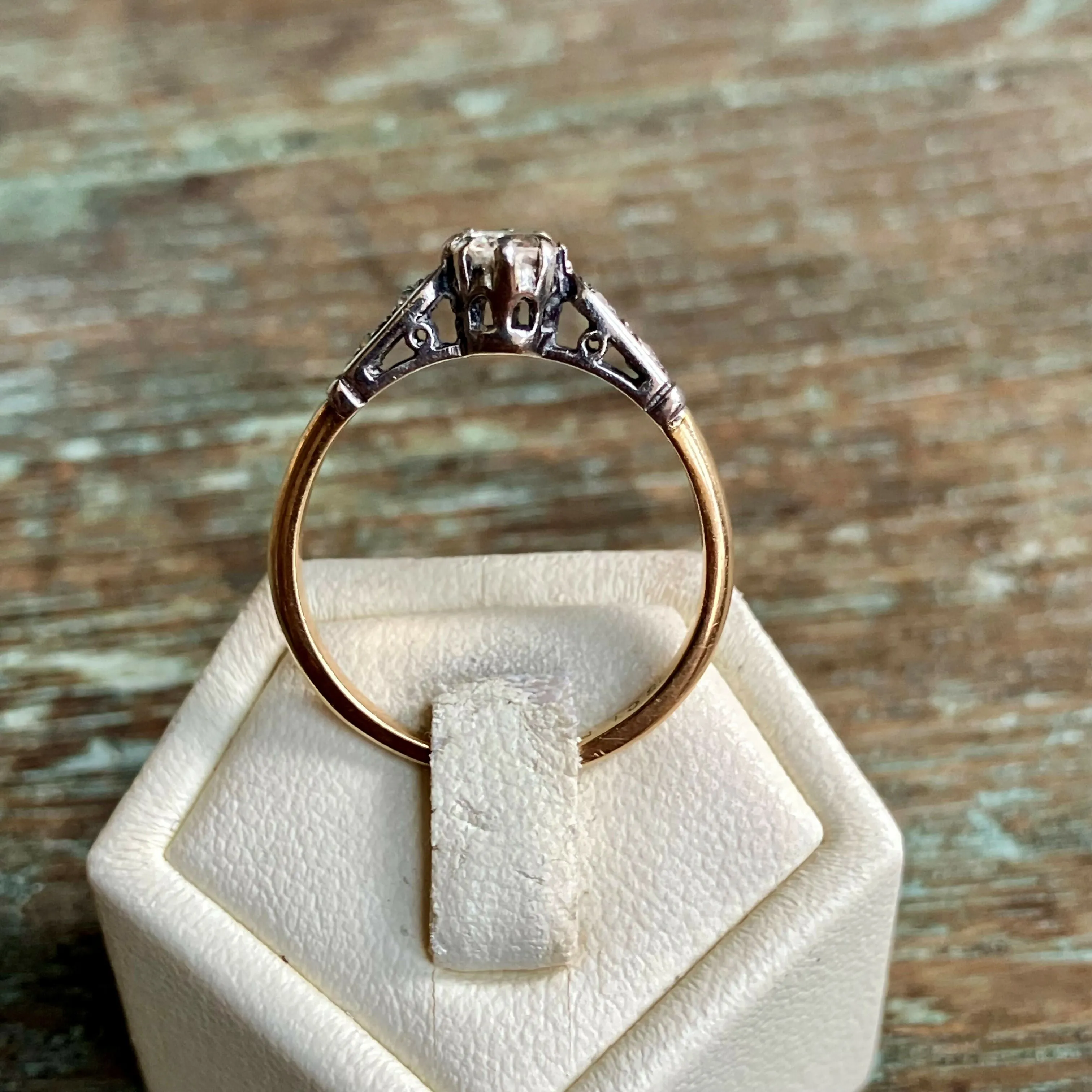 18ct Gold & Platinum Diamond Ring | Size Q 1/2 | 0.5 Carat