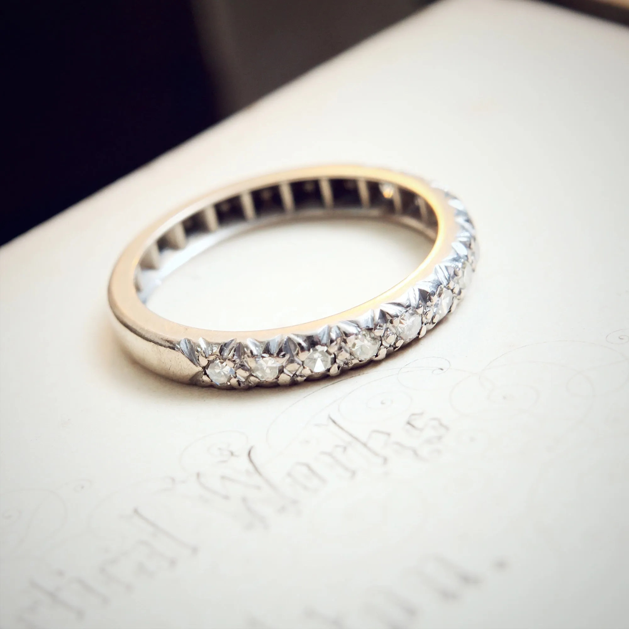 18ct White Gold Diamond Half Eternity Band