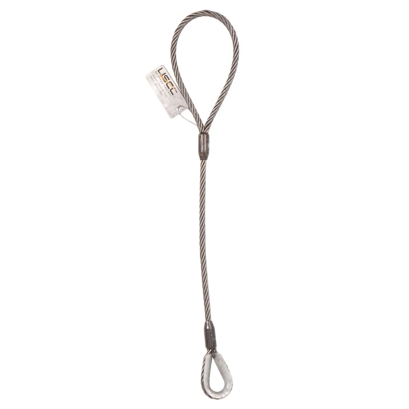 1" x 5' Standard Eye & Thimble Wire Rope Sling