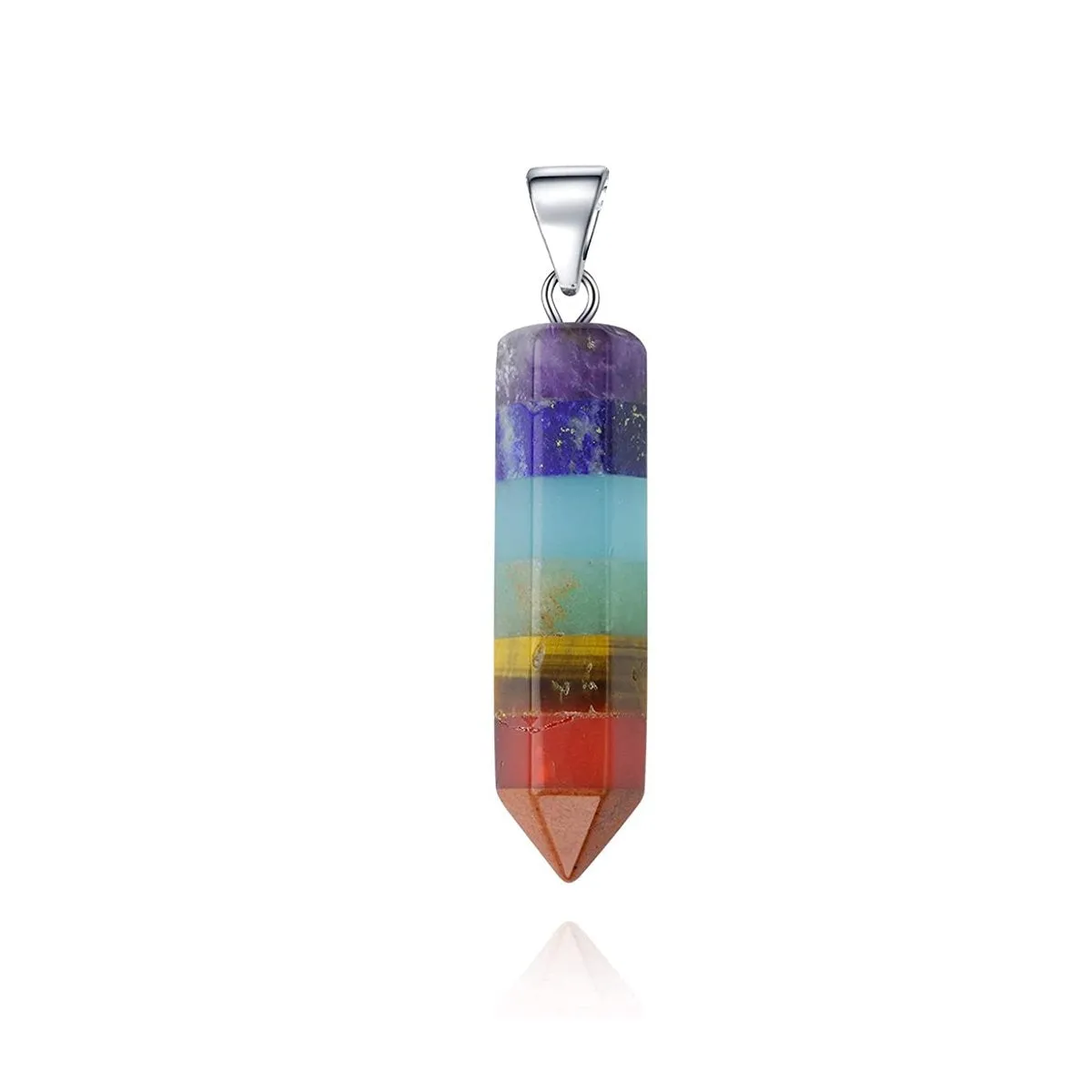 7 Chakra Natural Healing Gemstone Crystal Energy Pendant Necklace