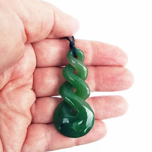 75mm Greenstone Triple Twist Necklace