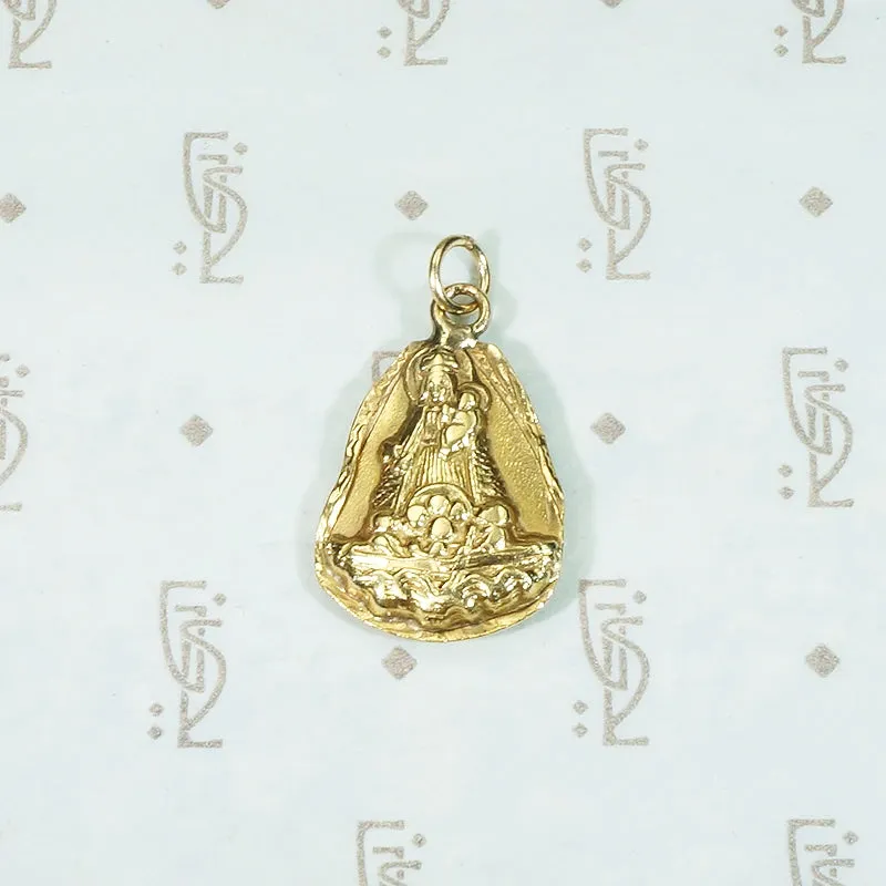 Antique Virgin Mary Medal in Rich 18k Gold