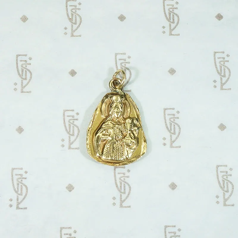 Antique Virgin Mary Medal in Rich 18k Gold