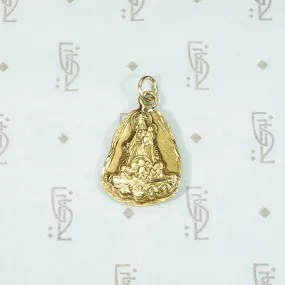 Antique Virgin Mary Medal in Rich 18k Gold