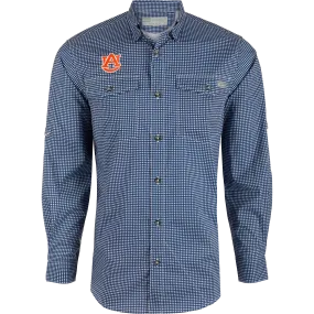 Auburn Frat Gingham Long Sleeve Shirt