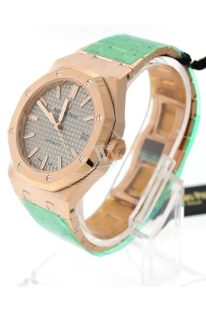 Audemars Piguet Royal Oak 37mm Nickel Grey Dial 18K Rose Gold Automatic Watch 15450OR.OO.1256OR.01