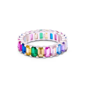 Baguette Eternity Ring - Rainbow