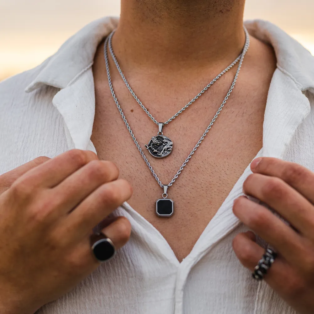 Black & Silver Onyx Pendant