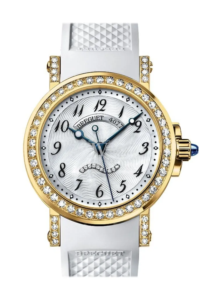 Breguet Marine II Automatic in Yellow Gold with Diamond Bezel Mother of Pearl Dial 8818BA/59/564DD00