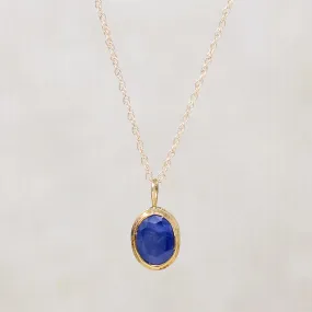 Brilliant Blue 1ct Natural Sapphire in Gold Bezel Pendant