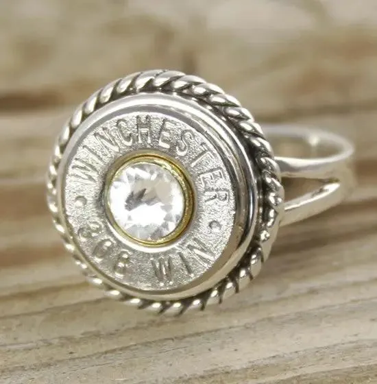 Bullet Ring Sterling Silver Custom Rope  Bullet Jewelry