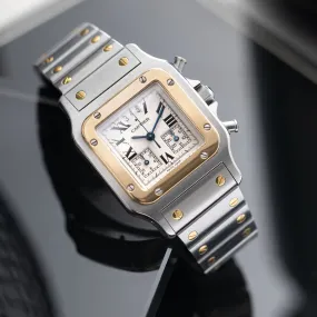 Cartier Santos Galbee chronoflex 2425 steel and gold