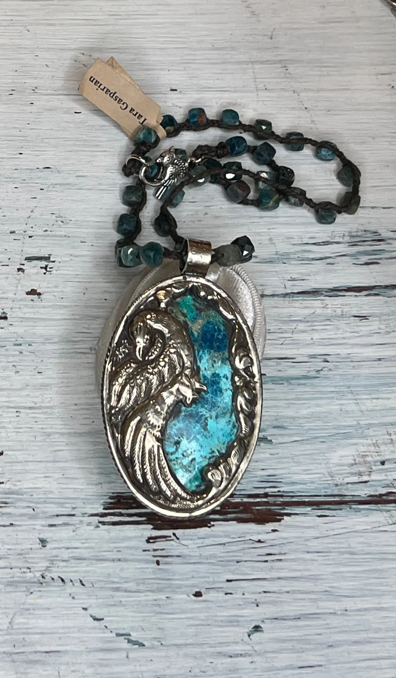 Chrysocolla Peacock Necklace by Tara Gasparian