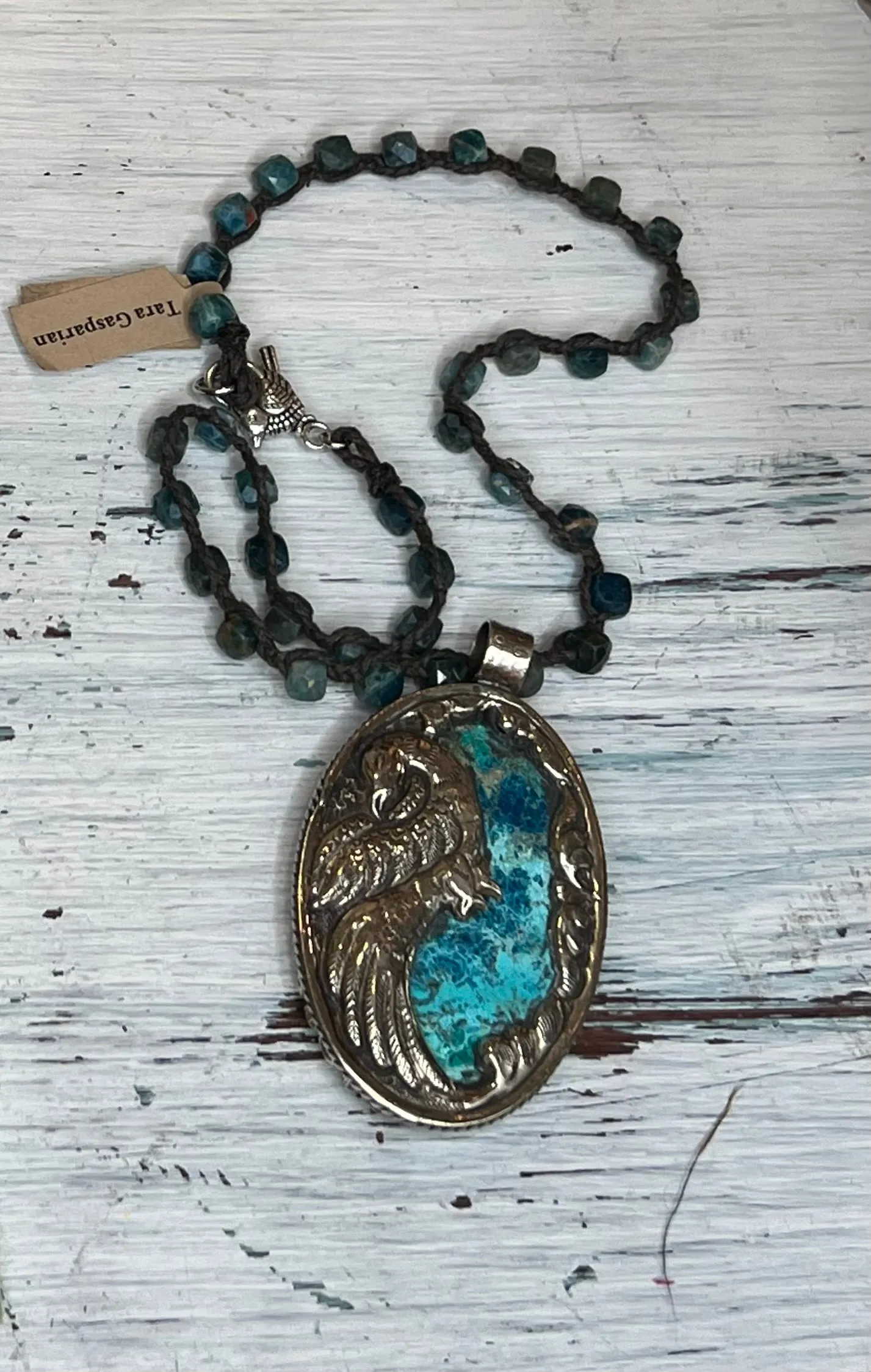 Chrysocolla Peacock Necklace by Tara Gasparian