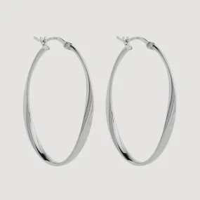 Cinta Large Silver Hoop Earring