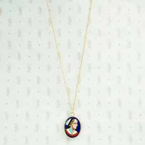 Cloisonné Enamel Pharoah Necklace in Gold