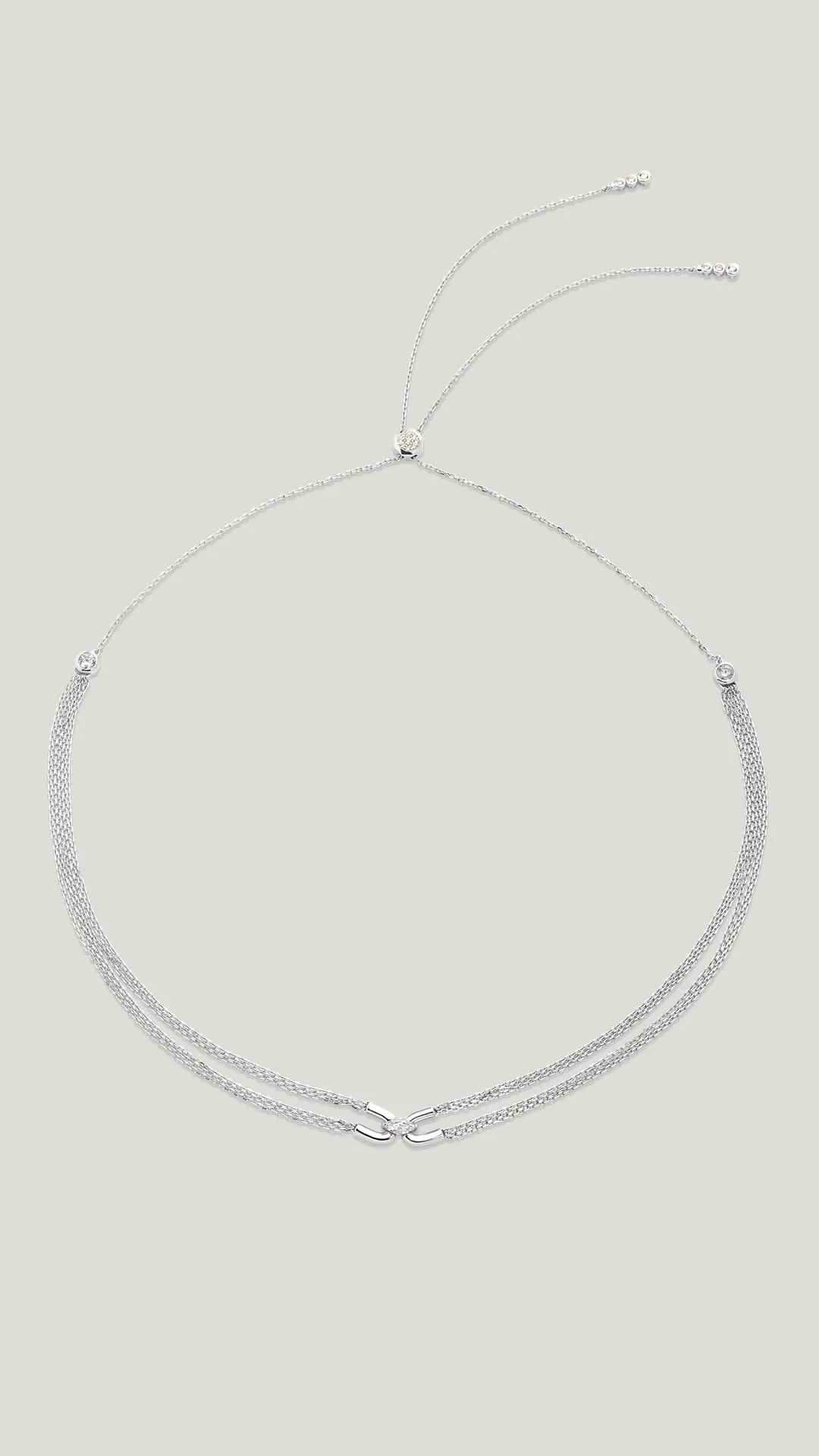 Cyndi Necklace White Gold Plated