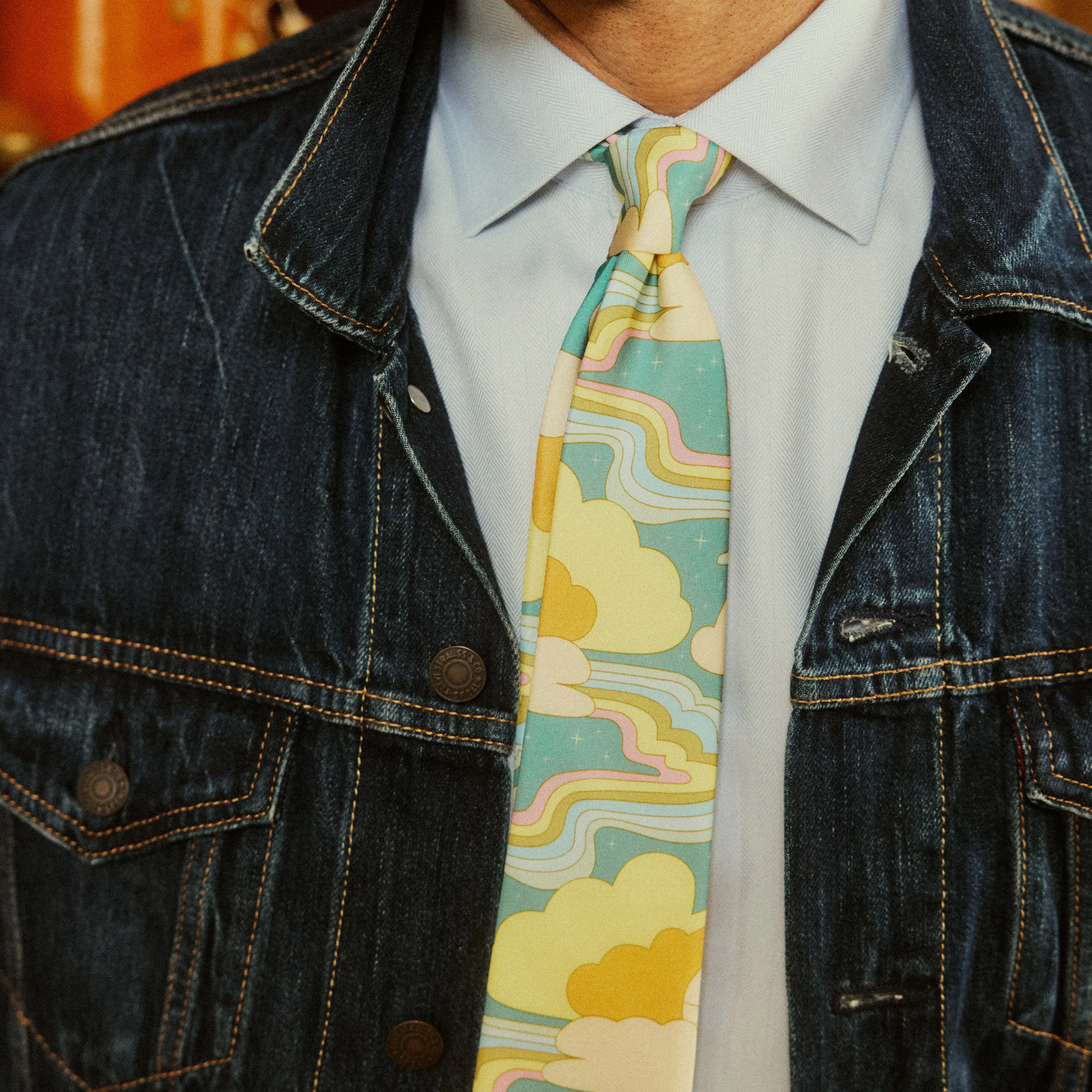 Elizabeth Olwen x Tie Bar Sunscape Teal Tie