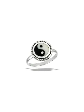 Enamel Yin Yang Ring