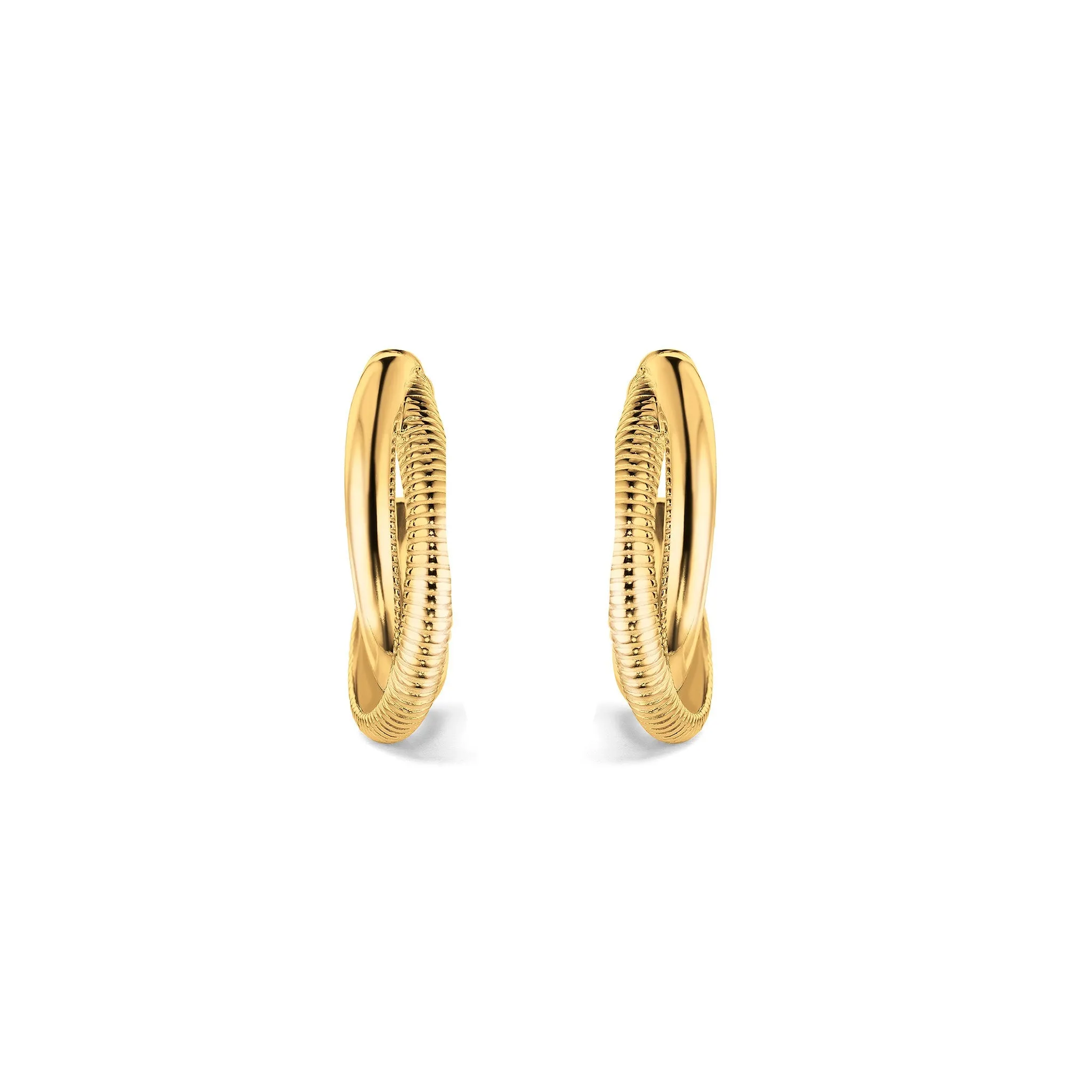 Eternity Small Round Hoop Earrings in 18K