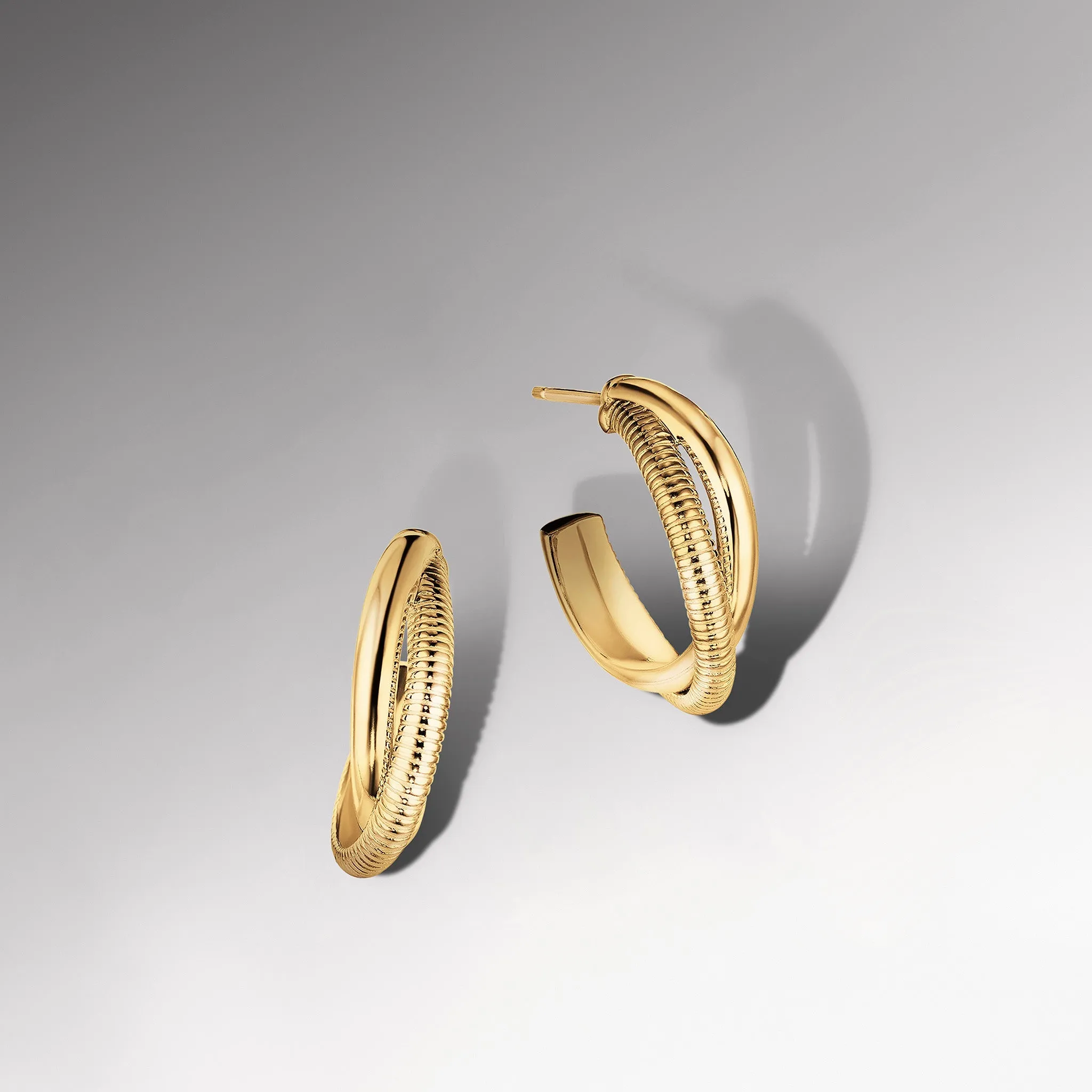 Eternity Small Round Hoop Earrings in 18K