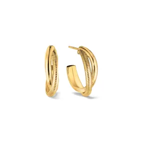 Eternity Small Round Hoop Earrings in 18K