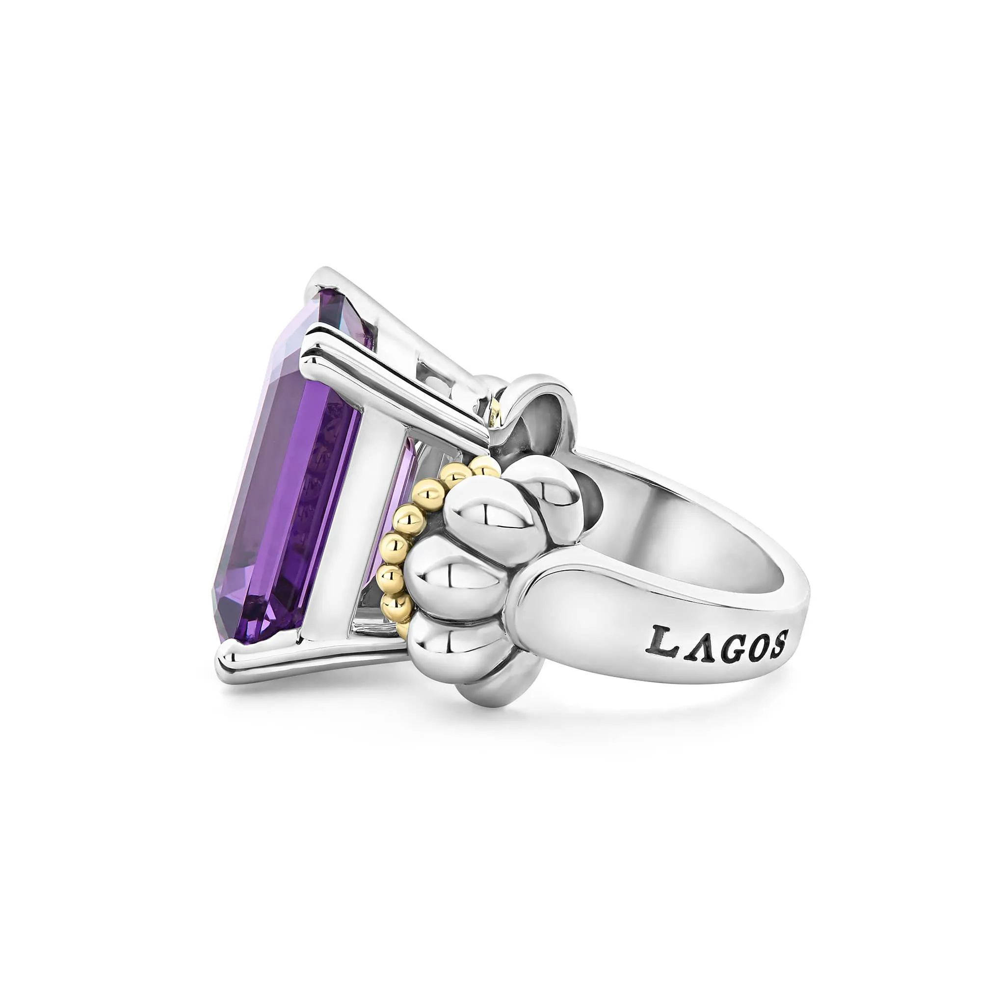 Glacier Large Emerald-Cut Amethyst Ring