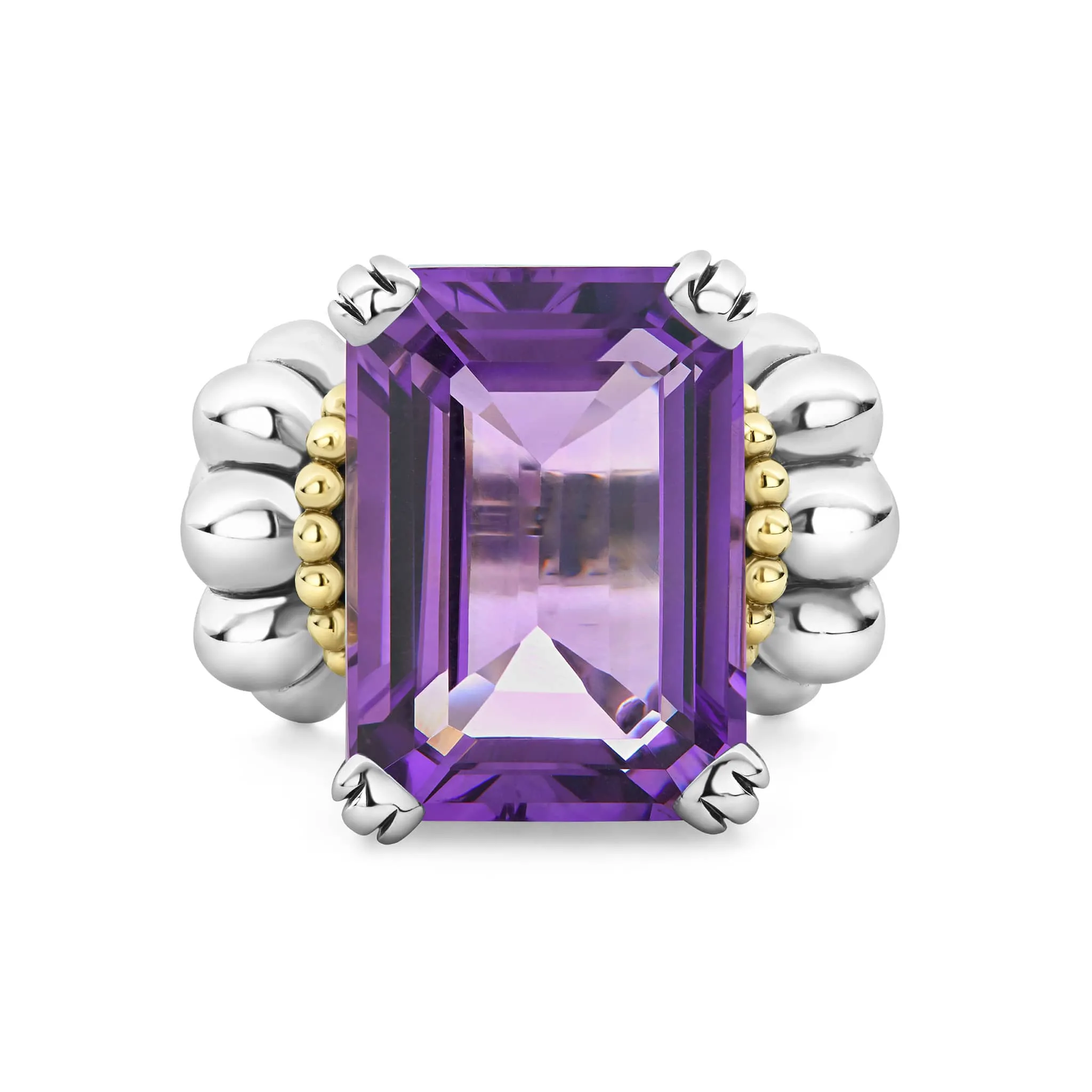 Glacier Large Emerald-Cut Amethyst Ring