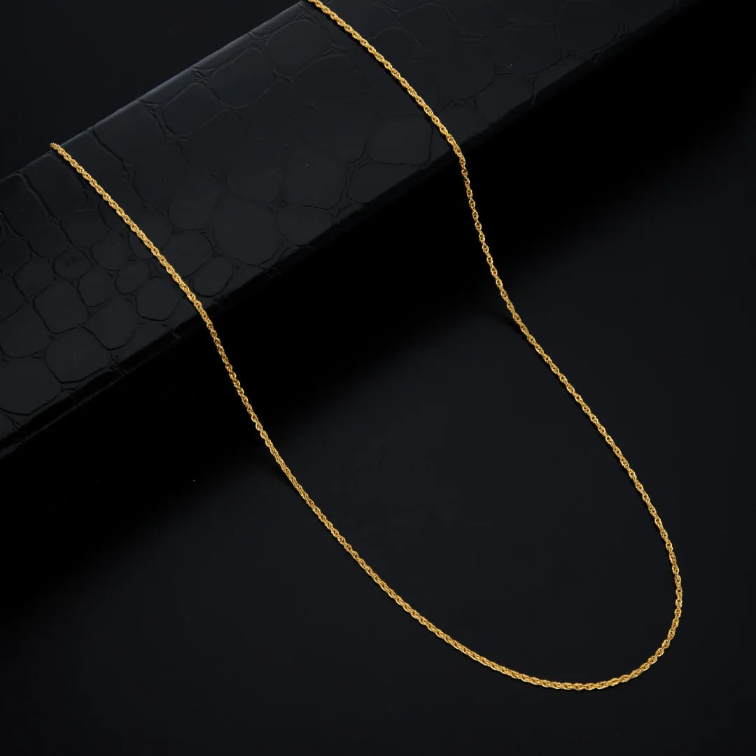 Gold 18 Inches Rope Chain 21KT - FKJCN21KM9688