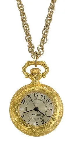 Gotham Women's Antique Style Gold-Tone Quartz Fashion Pendant Watch # GWC14331GC