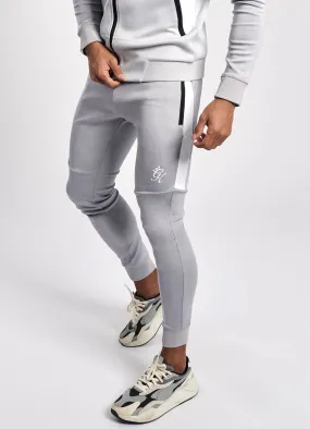 Gym King Chiba Poly Tracksuit Bottoms - Grey Marl/White