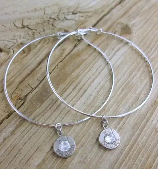 Large Bullet Hoop Earrings