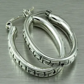 Meandros Sterling Silver Hoop Earrings