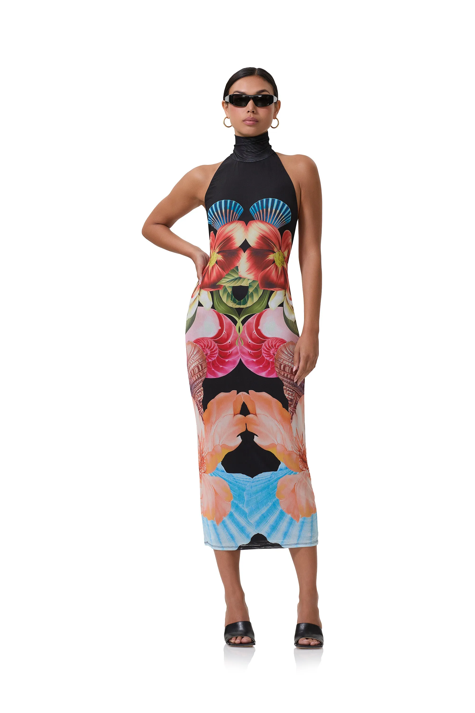 Olimpia Midi Dress - Hibiscus Shell