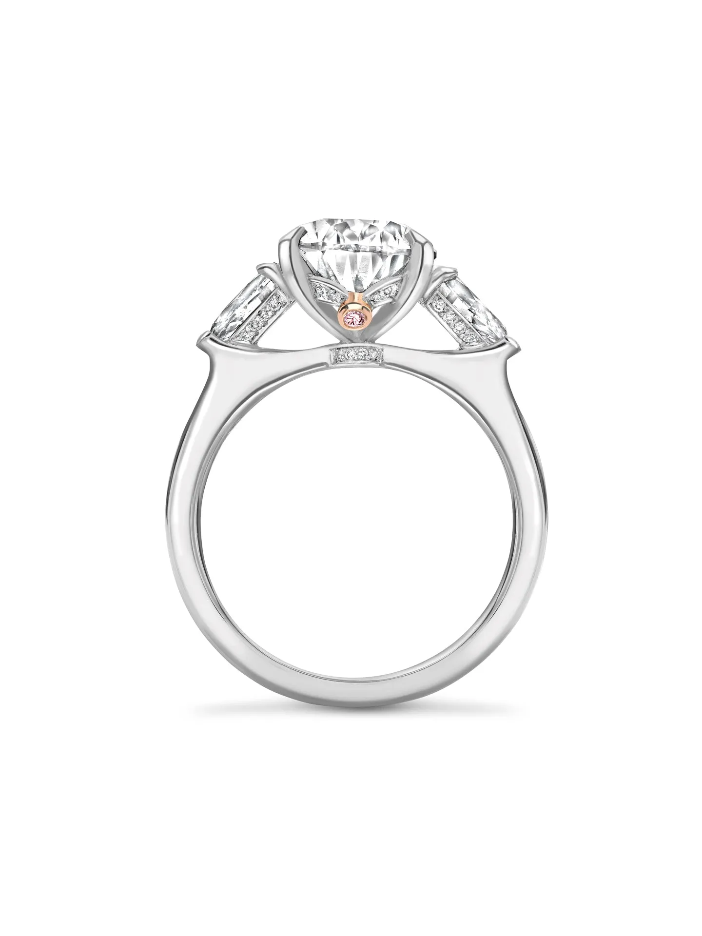 Petal Large Pear Diamond Platinum Ring