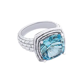 Pietra Collection Blue Topaz Panther Ring