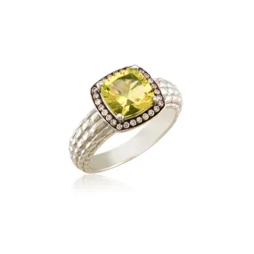 Pietra Collection Petite Lemon Quartz and Diamond Ring