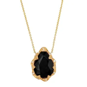 Queen Water Drop Onyx Necklace with Sprinkled Diamonds