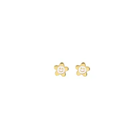 Smiley Daisy Enamel Stud Earrings