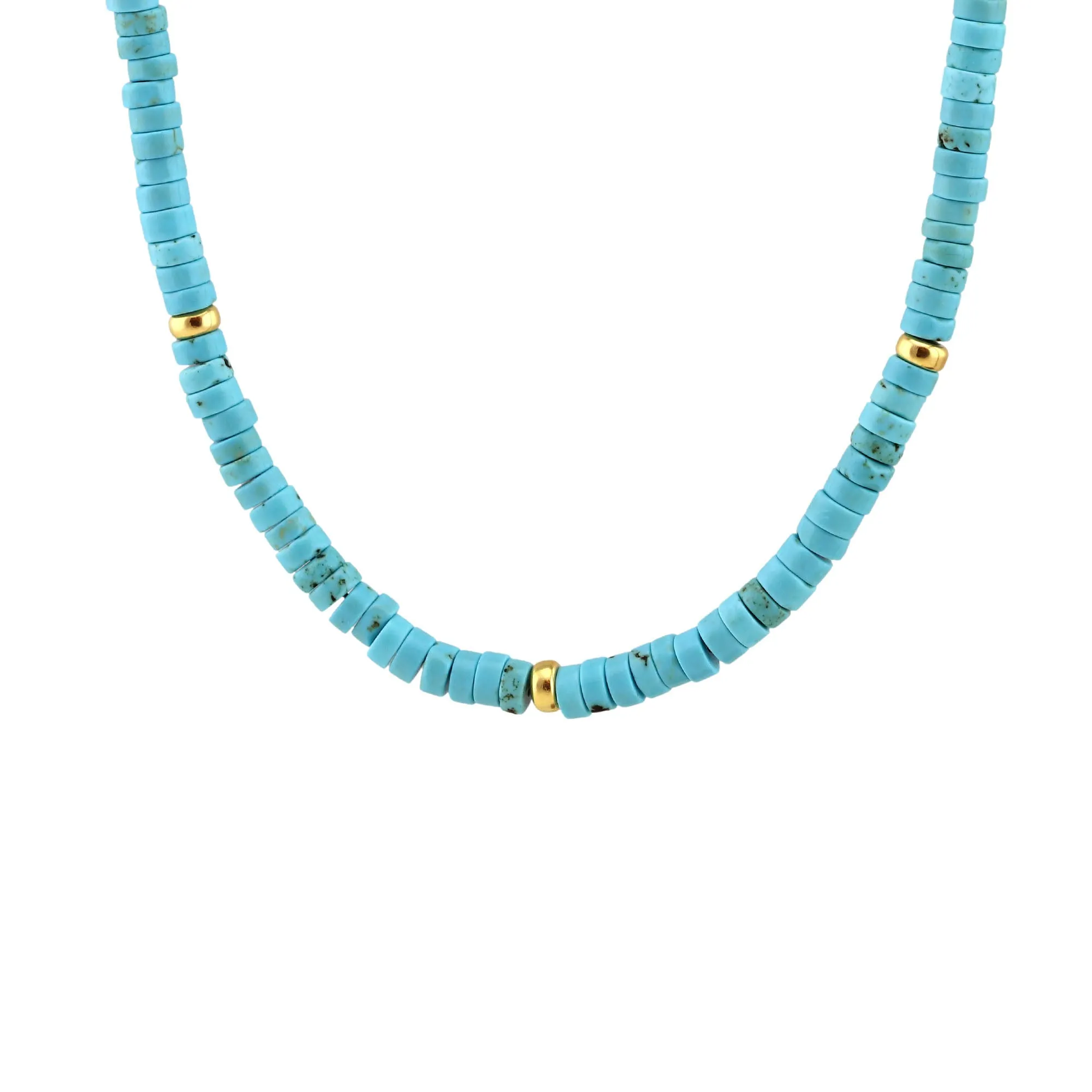 Turquoise Heishi Beaded Necklace